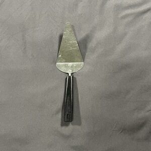 Vintage MCM Ekco Stainless Pie Cake Server Pizza Black Handle 9.5" Long Retro